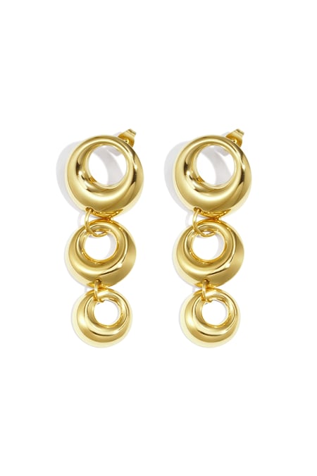 Boucles d'oreilles pendantes en acier inoxydable, style cercle, décontractées, simples, pour femmes