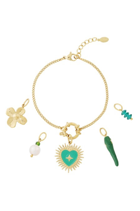 Bracelet DIY coeur vert 2