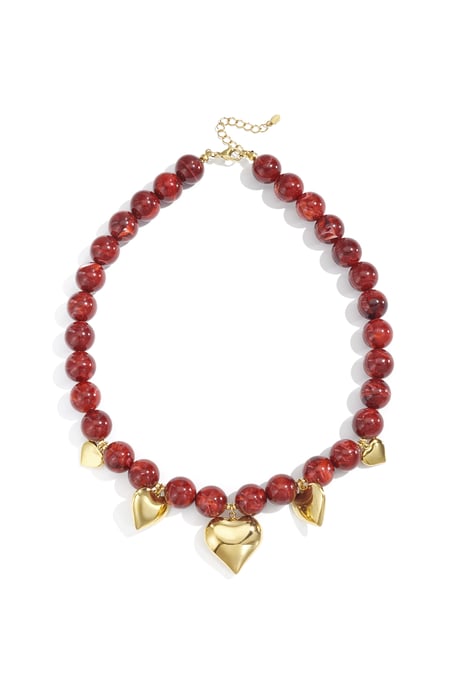 Collane con perline acriliche a forma di cuore, casual, quotidiane, serie etnica, gioielli da donna 2