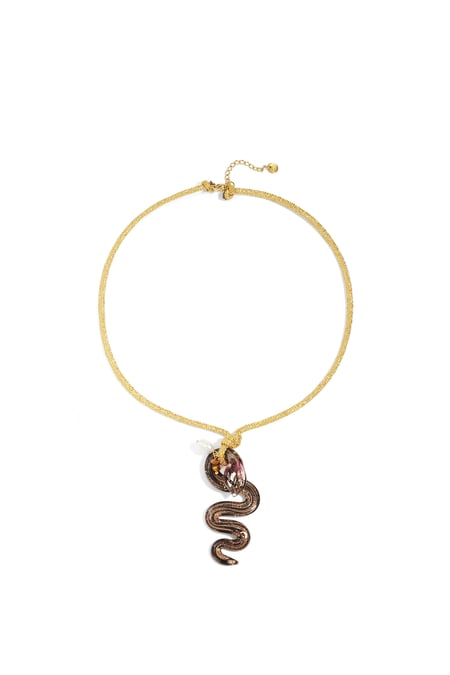 Collane con ciondolo in poliestere, stile serpente, casual, quotidiano, semplice, gioielli da donna 2