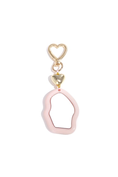 Cute Irregular Mirror Bag Charm with Heart Detail 2