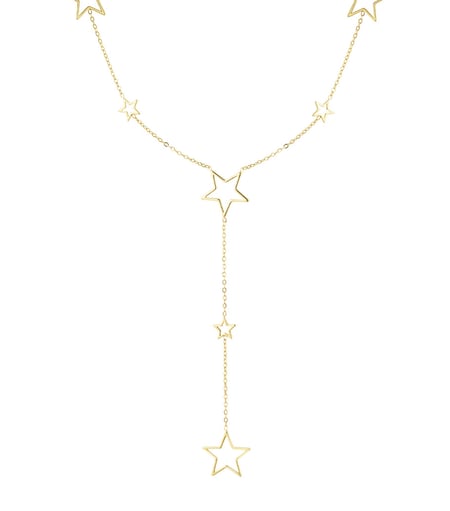 collar largo con diferentes charms de estrellas - dorado 2