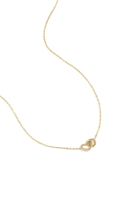 Necklace with connected heart charm