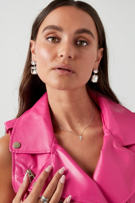 Collar cruz - acero inoxidable dorado