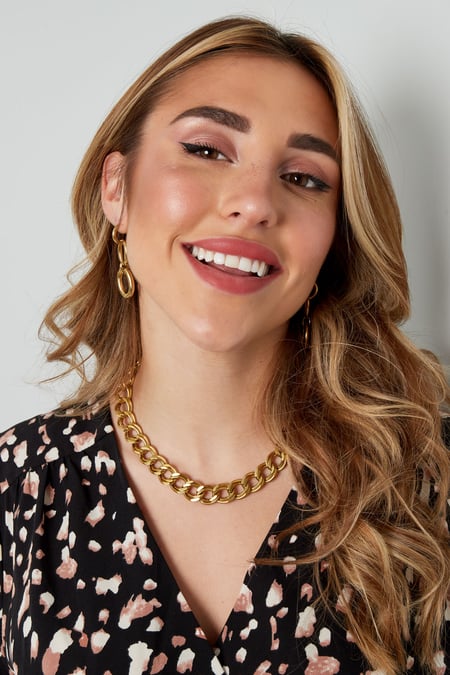 Kette mit dicken Gliedern – Goldfarbe - Goldfarbefarbe