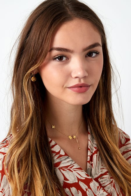 collier trois trèfles et pierre