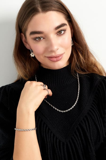 unisex necklace thick twisted 60cm - Gold color-4.5mm