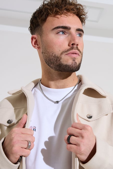 Herrenhalskette gedreht mit Charm – Silber