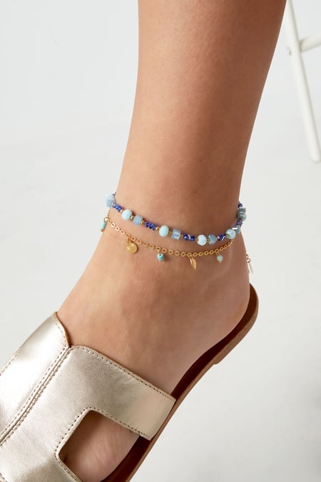 simple spring anklet natural stone