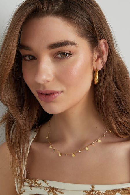 collar charm con corazones y diamantes