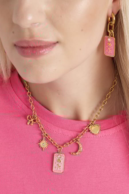 rose lovers charm necklace