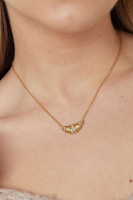 glitter croissant necklace