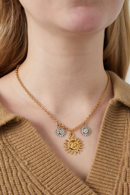 Collana sole scintillante - Colore oro argento