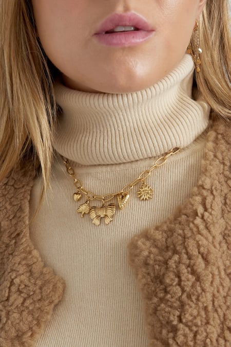 Charm Stories Charm-Halskette – Goldfarbe - Goldfarbefarbe