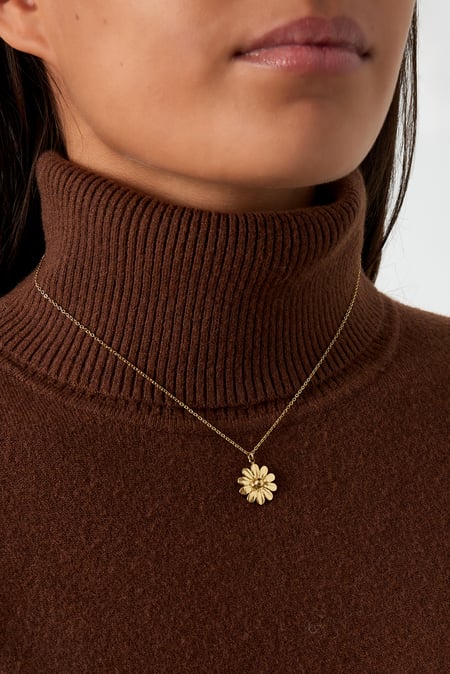 Halskette „Blossom Bliss“ – Goldfarbe - Goldfarbefarbe