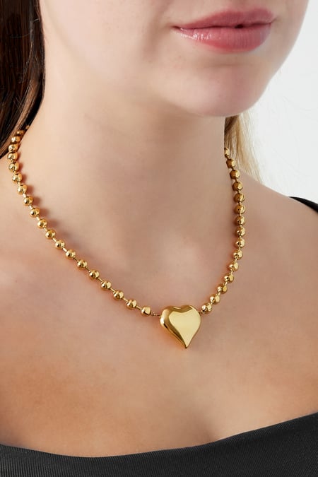 catena cuore grande - colore oro (Pack with plastic bag)