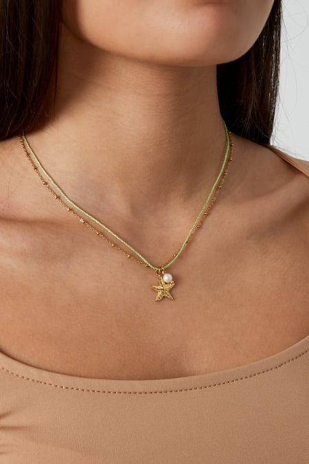 necklace starfish pearl