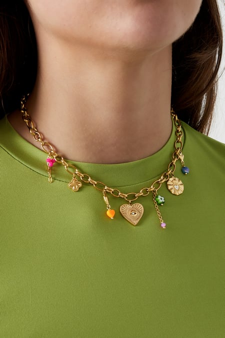 collier à breloques oeil en coin