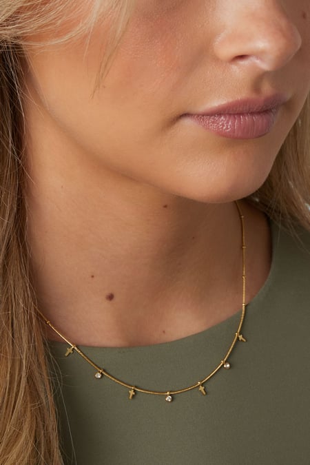 Collane a catena in acciaio inossidabile con croce, casual, quotidiane, semplici, gioielli da donna