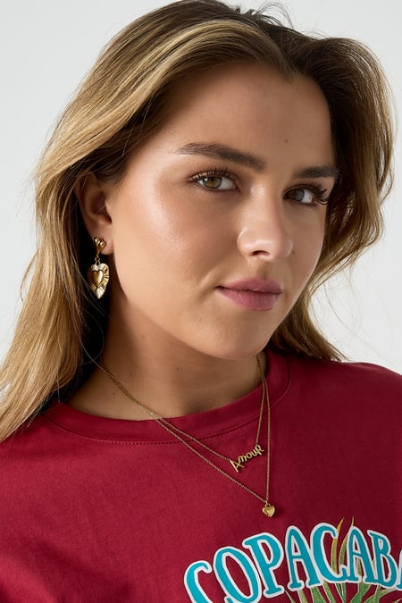 Kalpli katmanlı aşk kolyesi