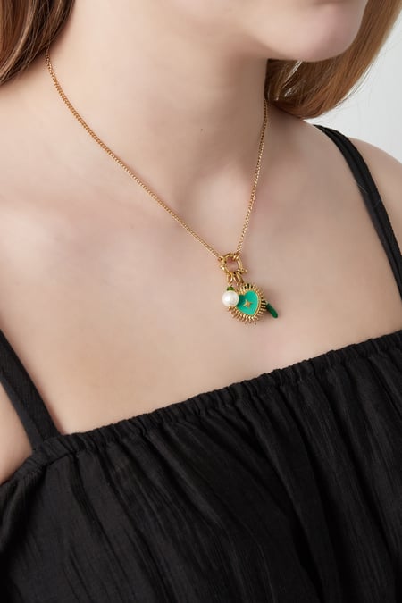 Collier DIY en forme de cœur vert