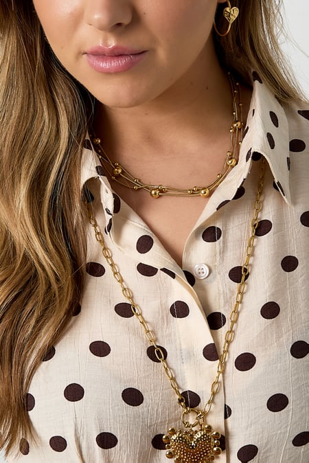 Puantiyeli katmanlı kolye