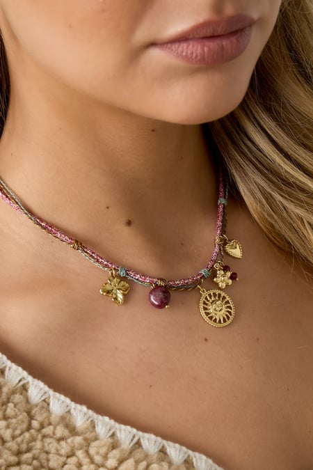 Edelstahl Anhänger Halsketten Blume Casual Täglich Einfache Serie Damenschmuck