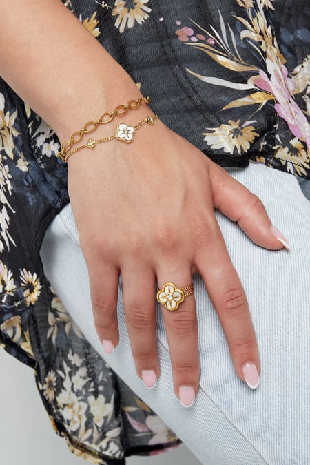 Ring Kleeblatt weiß 