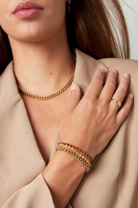 Ring with elegant print - Silver Color color