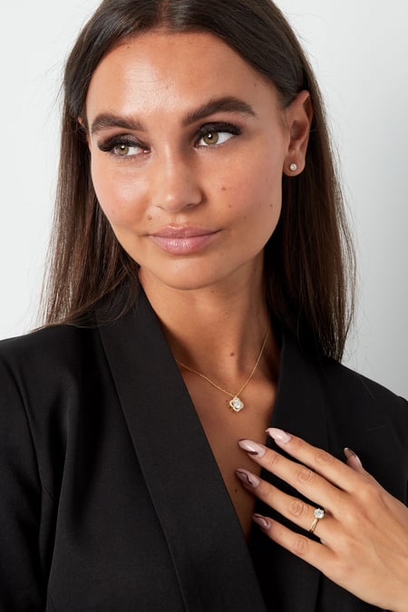 Bague pierre avec pierres - Couleur or - 16