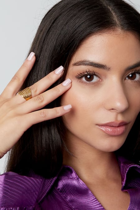 Ring ausgeschnittene Linien – Goldfarbe - Goldfarbefarbe