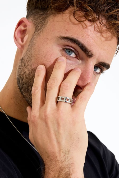 Men's ring link - Silver Color color