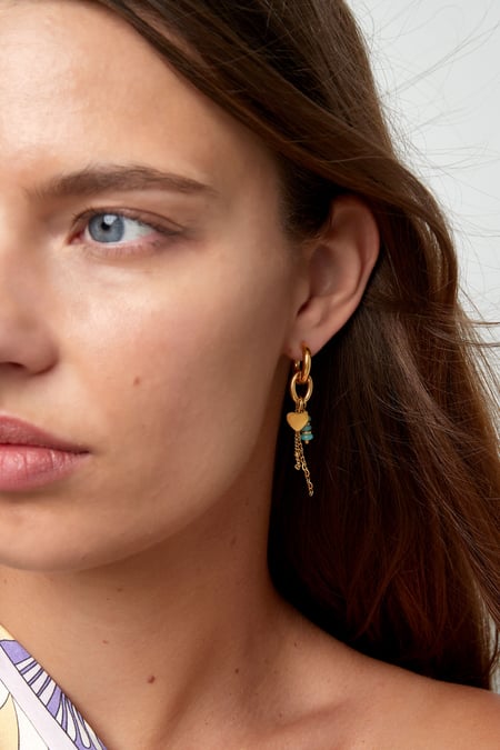 earring hearts detail fuchsia