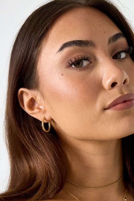 Oorbellen met patroon klein Stainless Steel