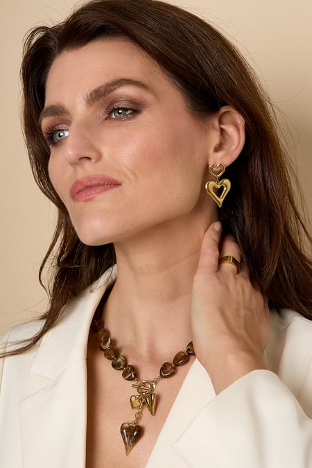 Pendientes colgantes de corazón, serie casual, diario, sencillos, joyería para mujer.