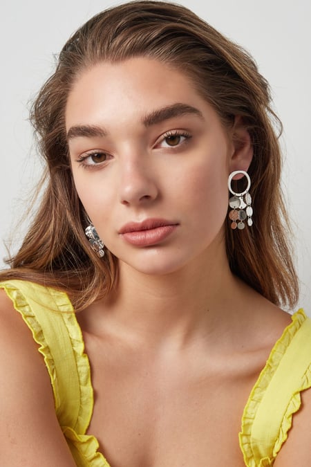 Earrings cheerful garlands - Gold Color Stainless Steel