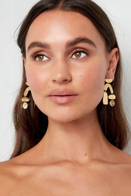 Statement earrings asymmetrical - silver color Stainless Steel