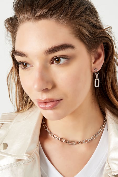 Ear studs link - Gold Color Stainless Steel