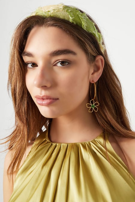 Earrings flower charm - multi Stainless Steel