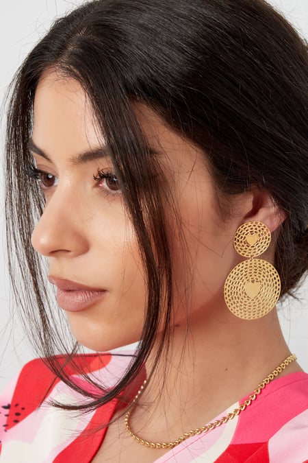 oorbellen statement rond met hart