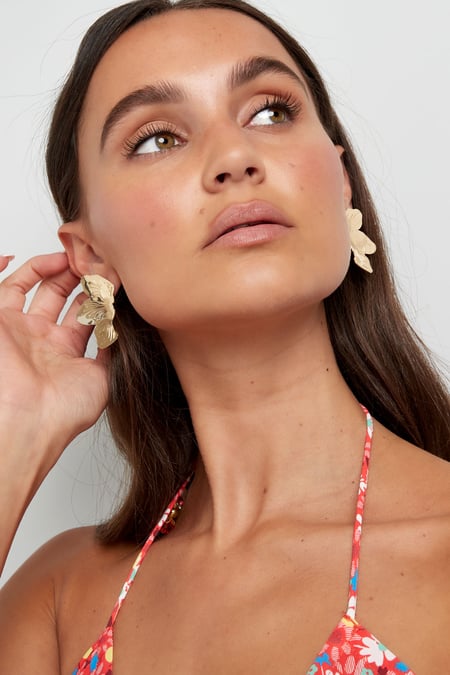 Ear stud butterfly look - Gold Color Copper