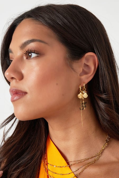 earrings shell with chain