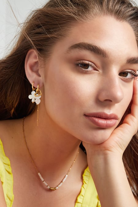 Boucles d'oreilles avec pendentifs coeur - argent Acier Inoxydable