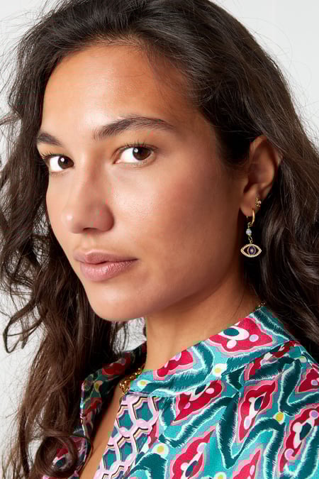 earrings with eye pendant pink