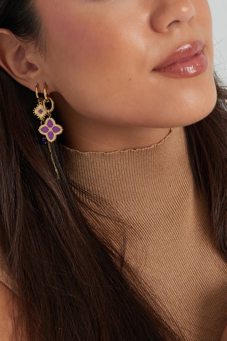 Earrings graceful party - Gold color/pink