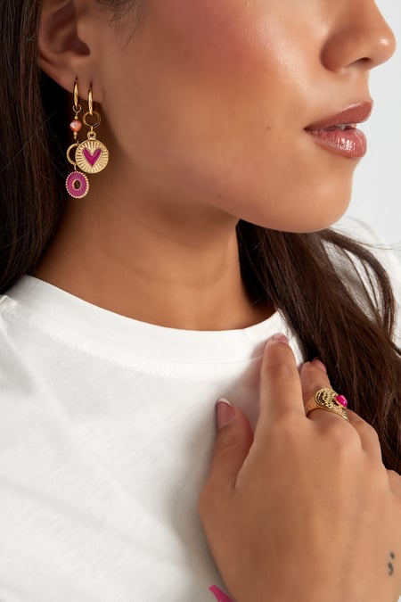 Earrings glowing heart