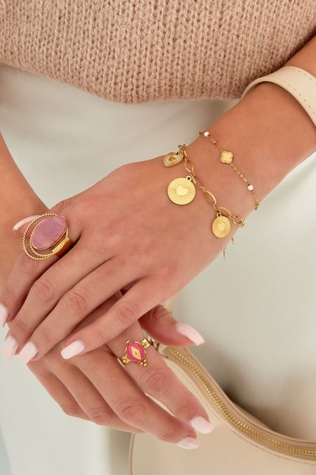 bracelet 3 heart coins