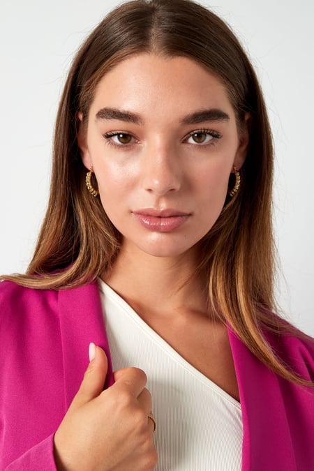 Earrings elongated bubble - Silver Color color
