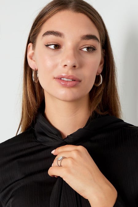 earrings oval with print