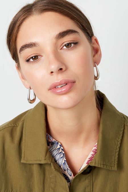 Earrings aesthetic drop - Silver Color color